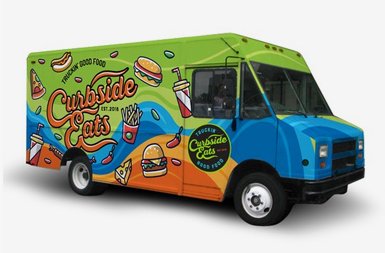 food cart fully covered with wrap