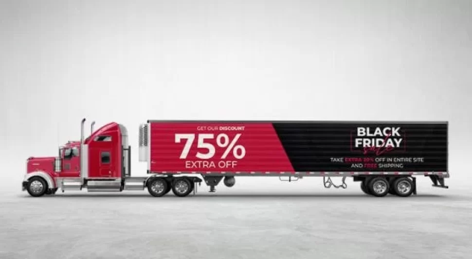 promotion wrap on large trailer