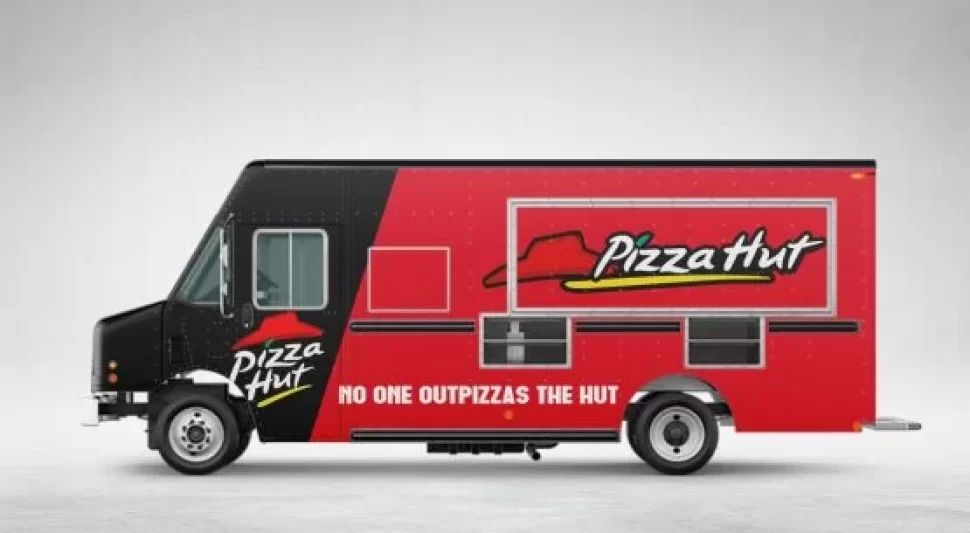 food truck wrapped with pizza image